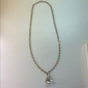 Stella and Dot Gold Chain Necklace with Clear Orb Pendant with Snake